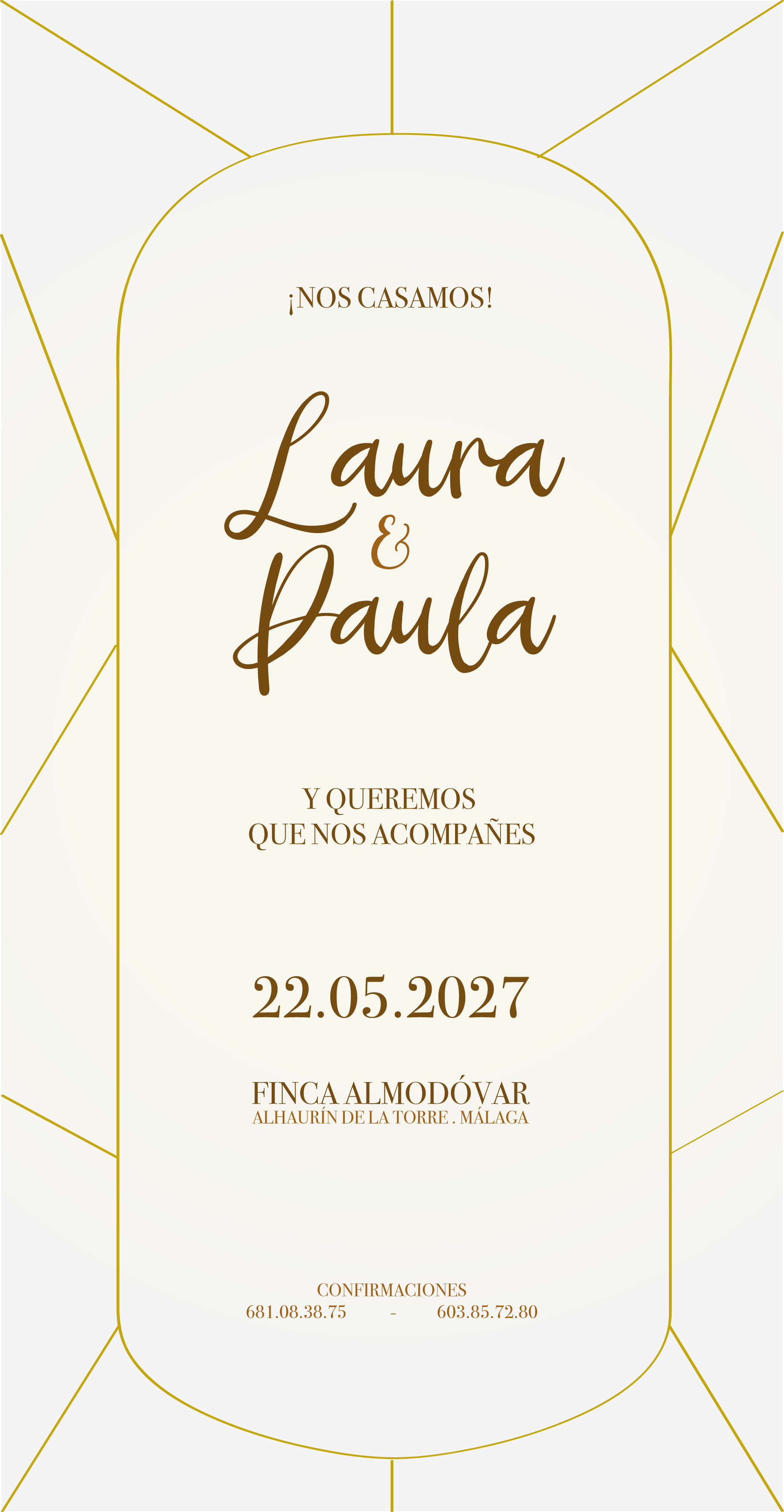 Invitación de boda de Laura y Paula